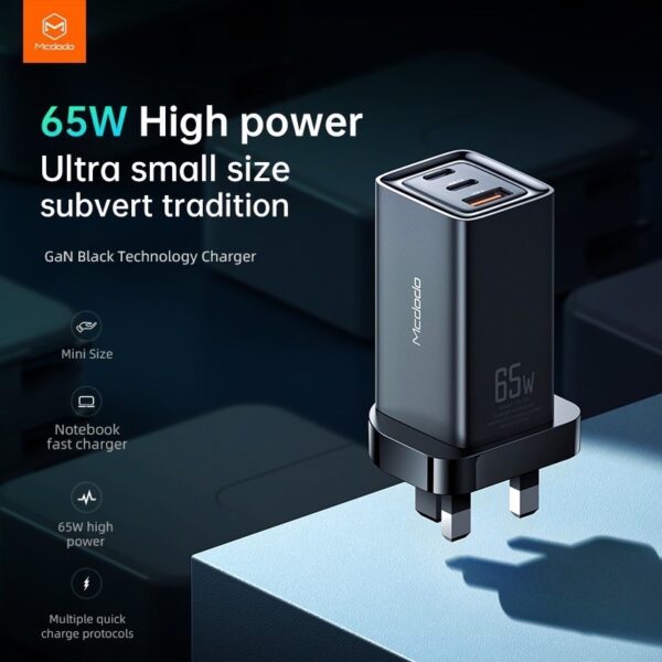 Mcdodo CH-791 Gan 65W 2PD Type-C + QC3.0 USB Homeplug Smartphone, Tablet, Notebook