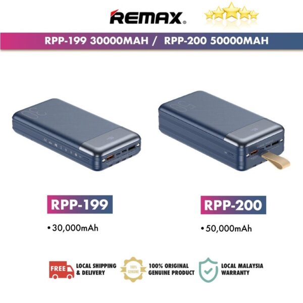 Remax RPP-199 / RPP-200 Hunergy Series 30000mAh / 50000mAh QC 22.5W + PD 18W Fast Charge Power Bank [compatible with IP