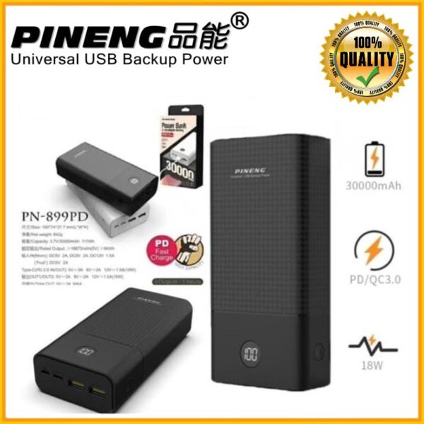 Pineng Power Bank PN-899 PD 30000mAh Fast Charger 5V 3A