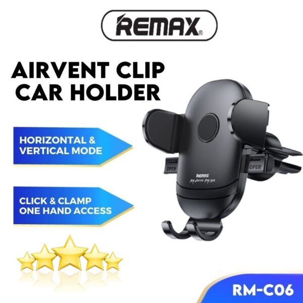 Remax Phone Holder Car Phone Holder 360 Rotating Air Vent Phone Holder RM-C06 HP Holder for Car Fone Holder for Car